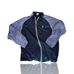 Vintage Nike Men's Windbreaker Jacket Size M Navy Blue Full-Zip Casual